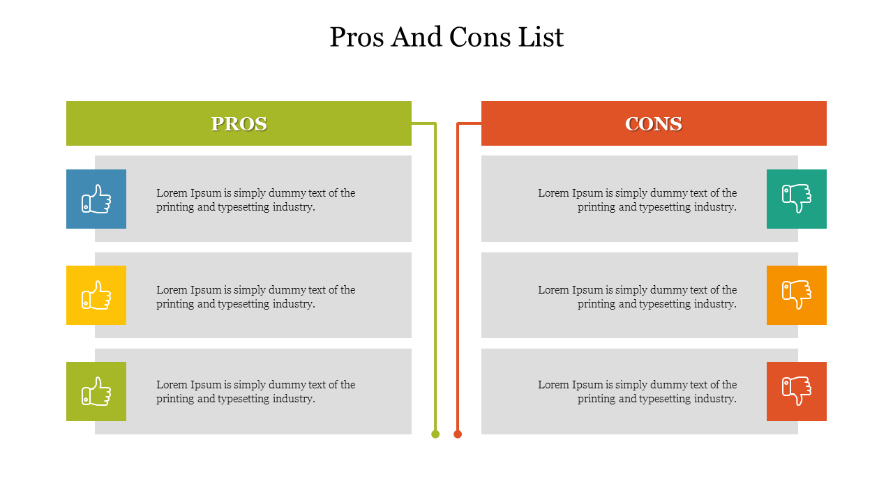 Best Pros And Cons List PowerPoint Presentation Template